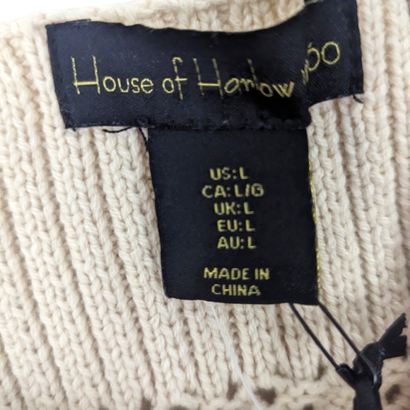 House of Harlow 1960 Sweater Set Crop Top Pencil Skirt NEW Womens Large Ivory - Picture 6 of 16